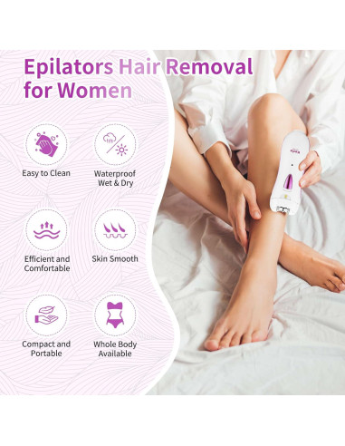 Epilador Facial Portátil Lyndops KD190R con Luz LED