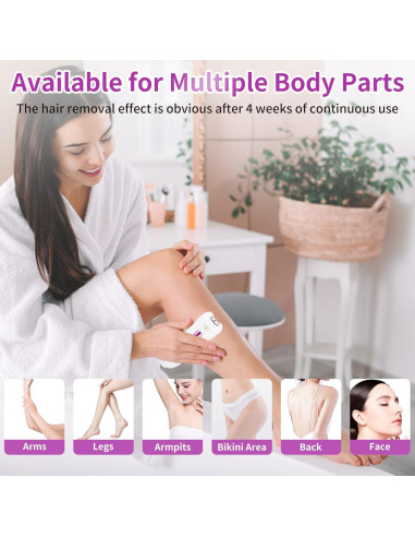 Epilador Facial Portátil Lyndops KD190R con Luz LED