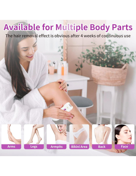 Epilador Facial Portátil Lyndops KD190R con Luz LED