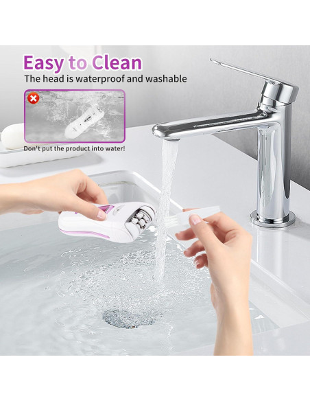 Epilador Facial Portátil Lyndops KD190R con Luz LED