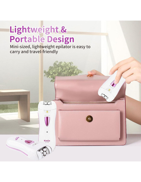 Epilador Facial Portátil Lyndops KD190R con Luz LED