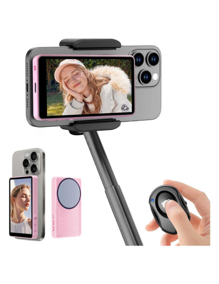 Monitor de Vlog Magnético 4K Rosa para Teléfono iPhone/Android