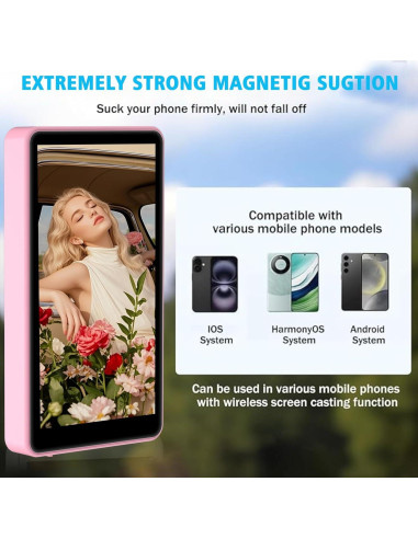 Monitor de Vlog Magnético 4K Rosa para Teléfono iPhone/Android
