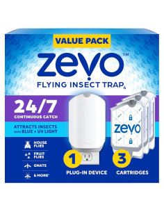 Trampa de Insectos Zevo Modelo 4 - 1 Dispositivo y 3 Cartuchos