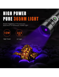 Linterna UV 10W UniqueFire 501B-Pro Recargable USB-C 2
