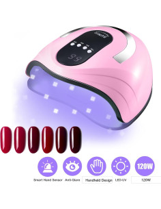 Lámpara de Uñas UV Gel Sunrich 120W Rosa con Temporizador 2