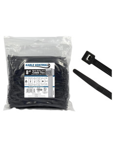 Bridas Kable Kontrol 1000 Pcs 20 cm Negro 8,16 kg Tensión