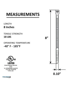 Bridas Kable Kontrol 1000 Pcs 20 cm Negro 8,16 kg Tensión 2