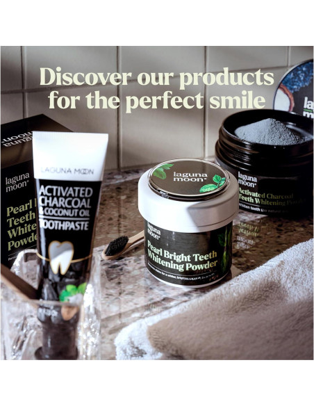 Polvo Blanqueador de Dientes Lagunamoon 50g Menta Esmeralda