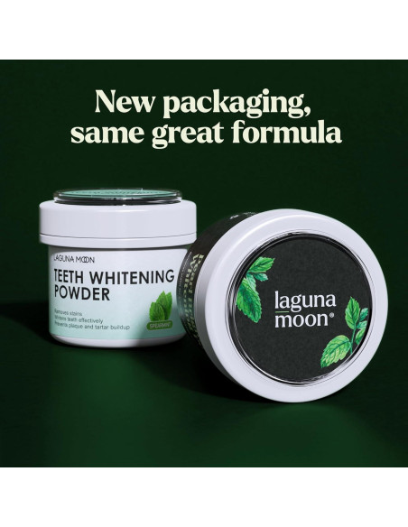 Polvo Blanqueador de Dientes Lagunamoon 50g Menta Esmeralda