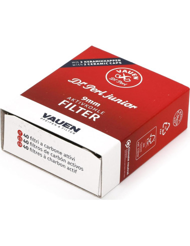 Filtros de Carbón Activado Vauen 9mm - 40 Unidades - Cerámica