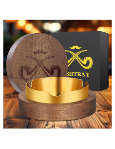 Cenicero de Madera LULLEA con Tapa Antiodor 10cm