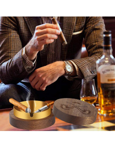 Cenicero de Madera LULLEA con Tapa Antiodor 10cm 2