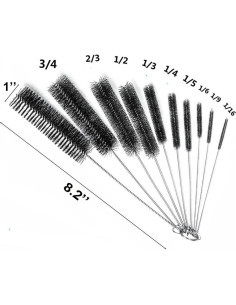 Cepillo de Tubo EBOOT 21 cm Set de 10 Nylon Acero Inoxidable 2