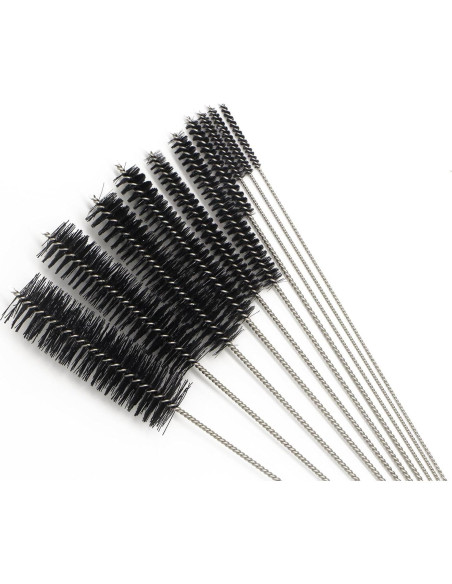Cepillo de Tubo EBOOT 21 cm Set de 10 Nylon Acero Inoxidable