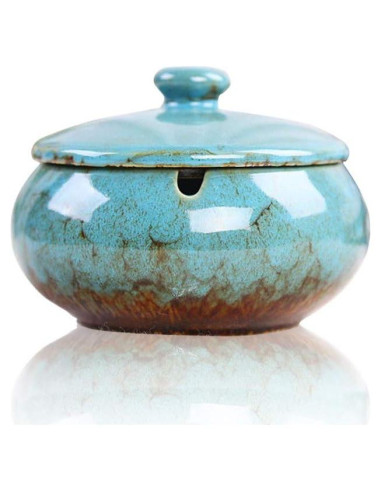 Cenicero Cerámica Lependor Azul a Prueba de Viento