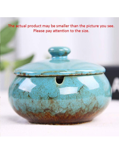 Cenicero Cerámica Lependor Azul a Prueba de Viento