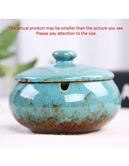 Cenicero Cerámica Lependor Azul a Prueba de Viento