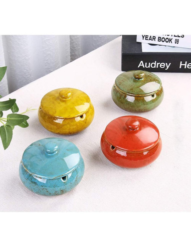 Cenicero Cerámica Lependor Azul a Prueba de Viento