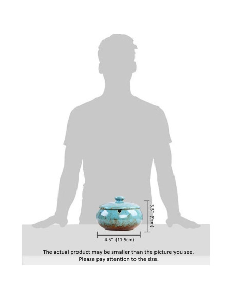 Cenicero Cerámica Lependor Azul a Prueba de Viento