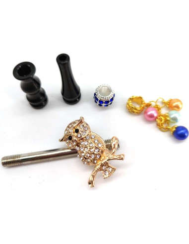 Juego de Hookah Douup Negro con Boquilla de Rhinestone
