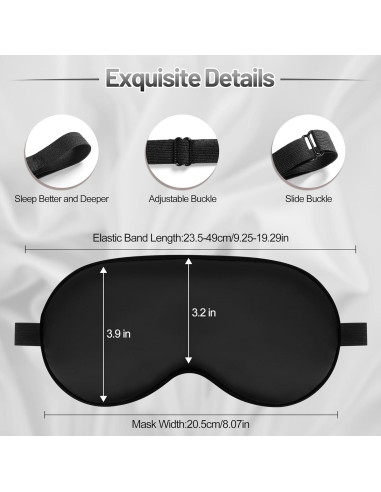 Máscara de Sueño de Seda Mayxunbeauty Ajustable para Dormir