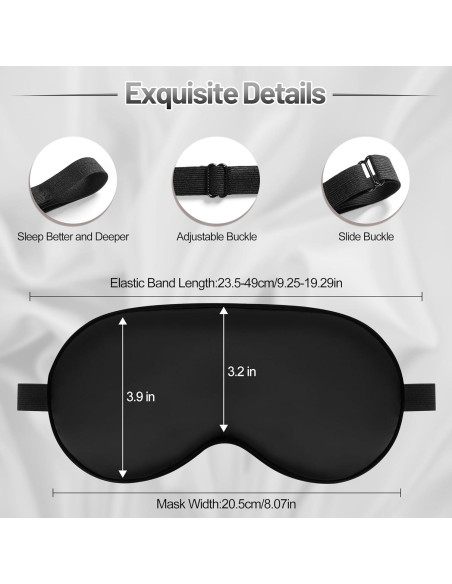 Máscara de Sueño de Seda Mayxunbeauty Ajustable para Dormir