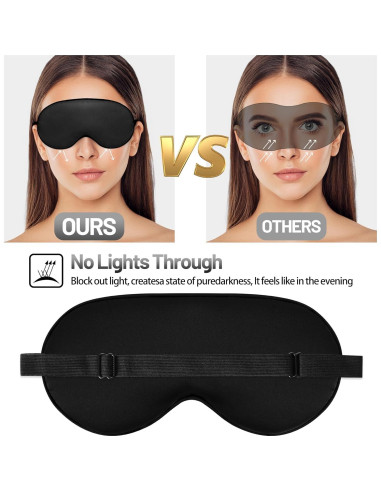 Máscara de Sueño de Seda Mayxunbeauty Ajustable para Dormir