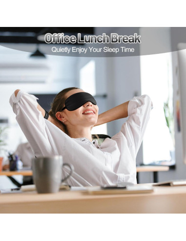 Máscara de Sueño de Seda Mayxunbeauty Ajustable para Dormir