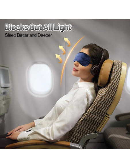 Máscara de Sueño de Seda Mayxunbeauty Ajustable para Dormir