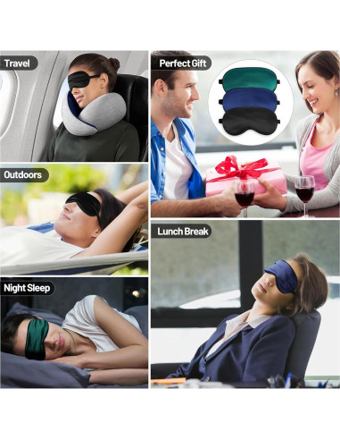 Máscara de Sueño de Seda Mayxunbeauty Ajustable para Dormir