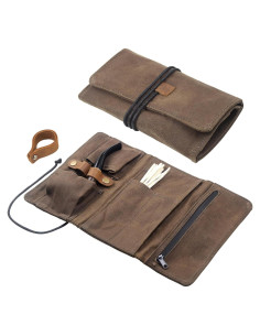 Estuche de Pipa de Tabaco OGABEL Lona Impermeable Marrón