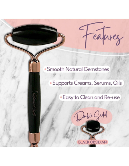 Rodillo Facial de Obsidiana Negra Celestial Silk 19.1x10.8cm Rodillo Facial de Obsidiana Negra Celestial Silk 19.1x10.8cm