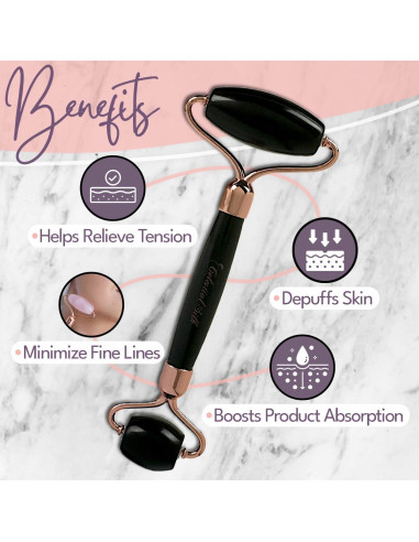 Rodillo Facial de Obsidiana Negra Celestial Silk 19.1x10.8cm