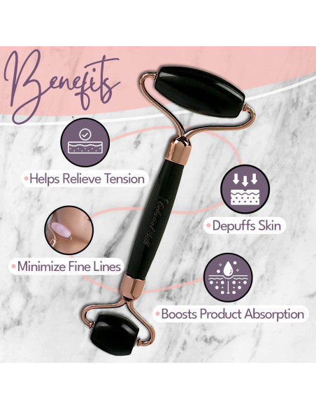 Rodillo Facial de Obsidiana Negra Celestial Silk 19.1x10.8cm Rodillo Facial de Obsidiana Negra Celestial Silk 19.1x10.8cm