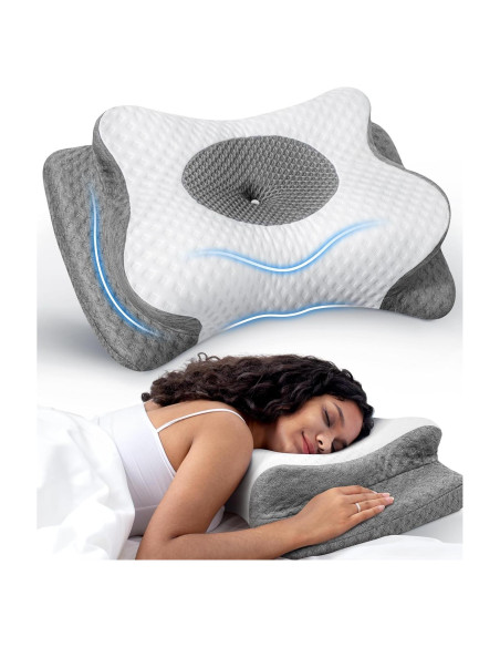Almohada Cervical Cozyplayer Ajustable para Alivio del Dolor