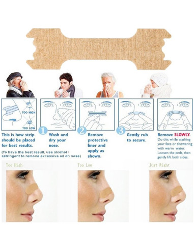 300 Tiras Nasales Angzhili Anti Ronquidos 55x16mm