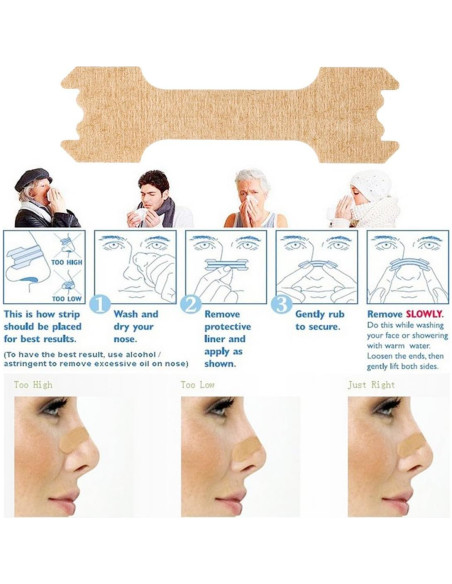 300 Tiras Nasales Angzhili Anti Ronquidos 55x16mm