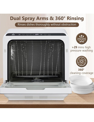 Lavavajillas Portátil ACONEE 4.5L Compacto Blanco