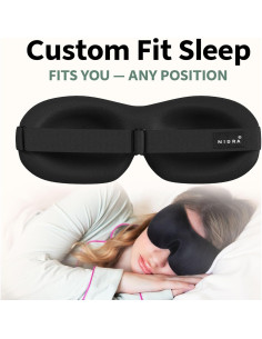 Máscara de Sueño Nidra Contorneada Estándar Negra 2