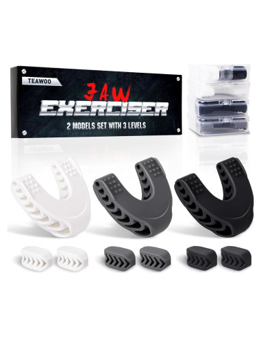 Ejercitador de Mandíbula TEAWOO Set 9PCS 3 Niveles Resistencia