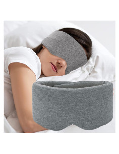 Mascarilla para dormir SUWEISHI 100% algodón gris ajustable
