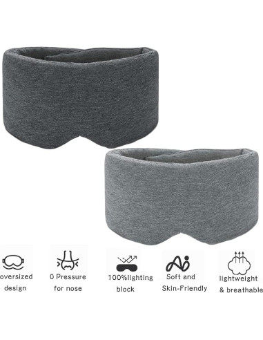 Mascarilla para dormir SUWEISHI 100% algodón gris ajustable