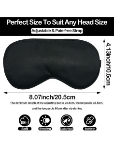 Máscara para dormir Pai Sence de seda ajustable negra 2