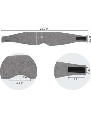 Mascarilla para dormir SUWEISHI 100% algodón gris ajustable