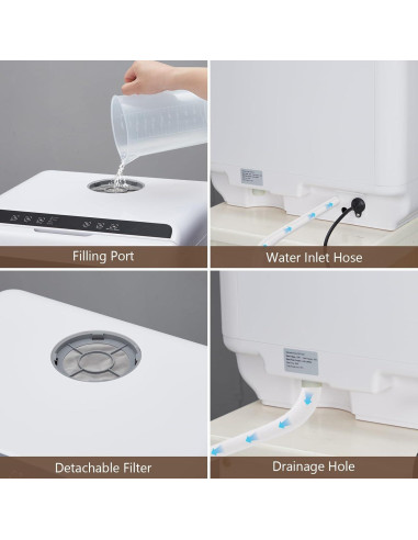 Lavavajillas Portátil ACONEE 4.5L Compacto Blanco