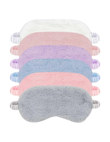 6 Máscaras de Ojos Yuntop de Felpa Suave y Saten 6 Máscaras de Ojos Yuntop de Felpa Suave y Saten