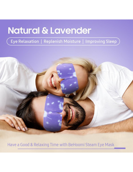 Máscara de Ojos Calentada BeHoomi 10 Paquetes Lavanda