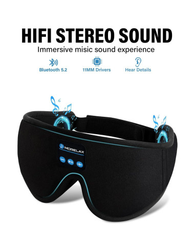 Máscara de dormir Bluetooth Morelax 3D con altavoces