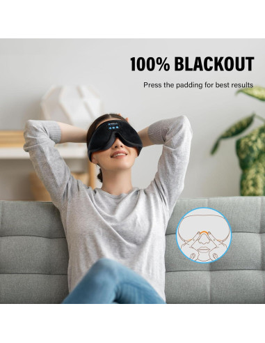 Máscara de dormir Bluetooth Morelax 3D con altavoces